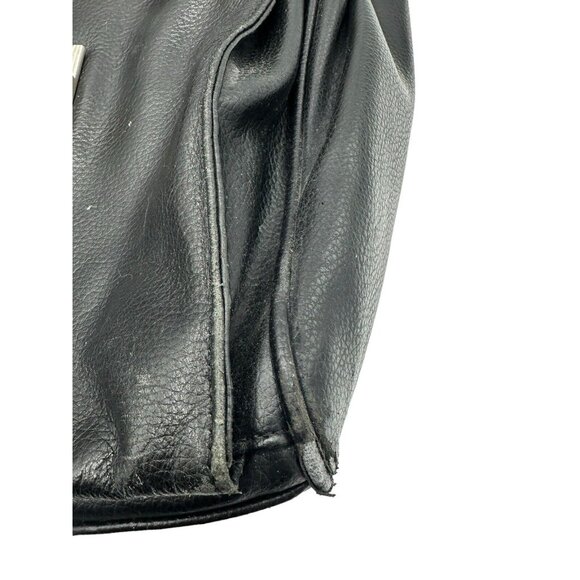 Perry Ellis Portfolio Black Genuine Leather Briefcase Black Many Pockets‎ FLAW - Picture 6 of 14